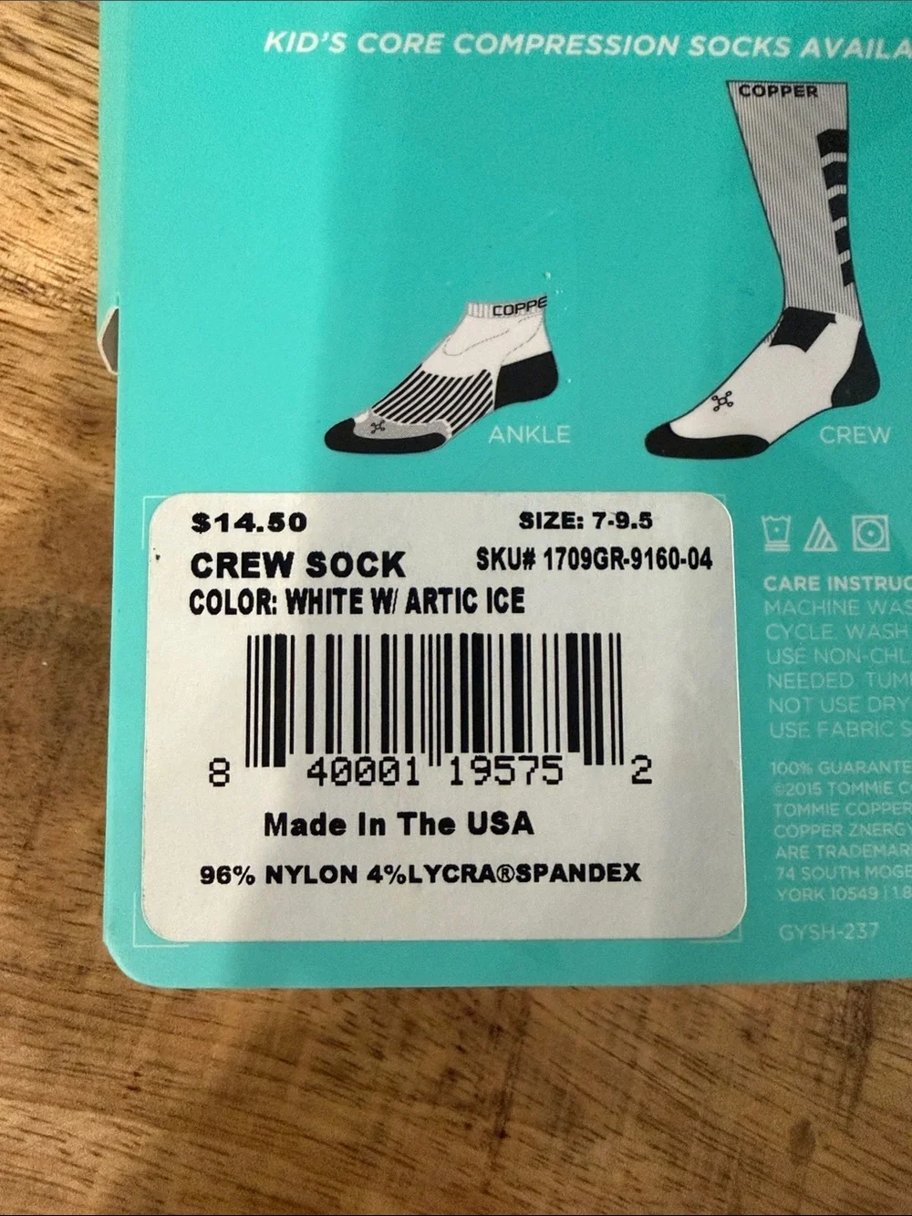 Girls White & Gray Compression Socks